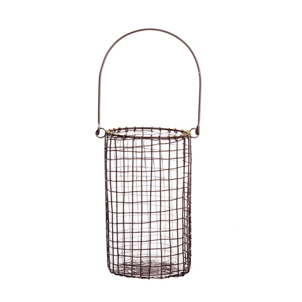 Windlicht Mathilda, Windlicht mit Henkel in Gitteroptik, 30x20cm, Metall-Glas, WMG Grünberger