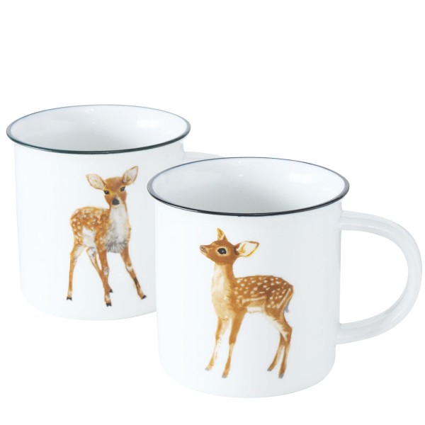 Porzellan Becher Bambi, 2/Set, 400ml, Boltze
