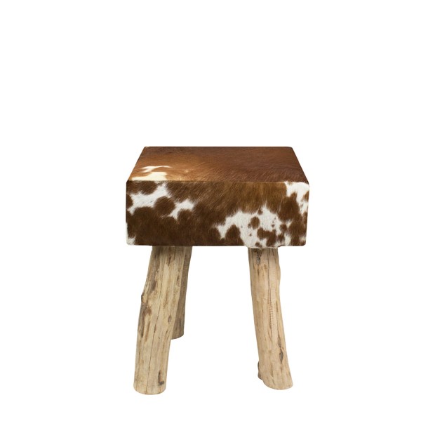 Kuhfell Hocker, braun-weiß, 45cm, Mars &amp; More