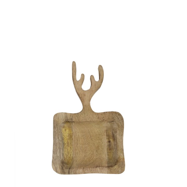 Holz Schneidebrett mit Geweih, 30x19cm, Mangoholz, Mars &amp; More