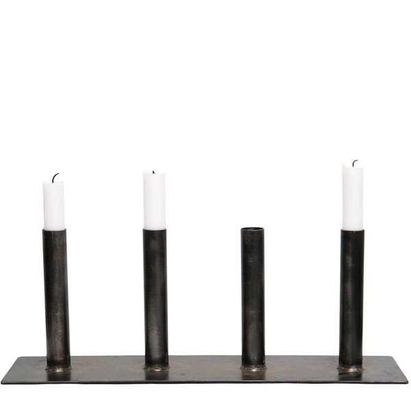 Eisen Kerzenständer Line used look, schlichter Kerzenständer für 4 Kerzen, Trademark Living