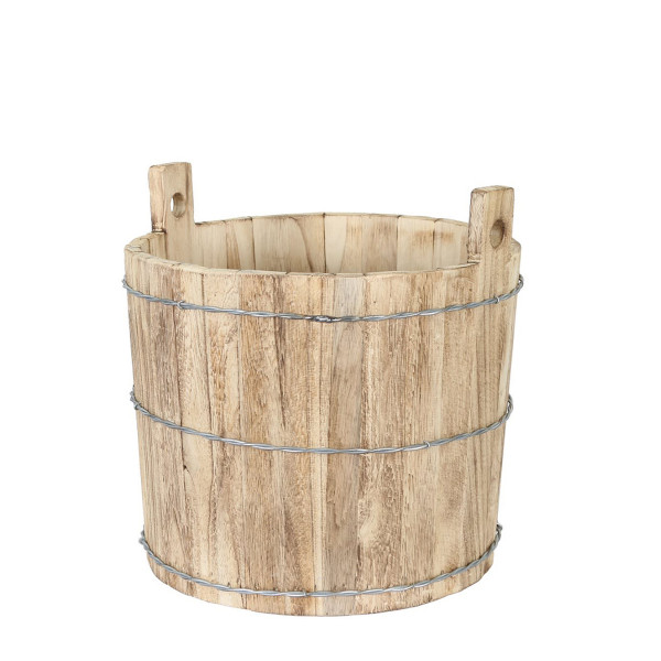 Pflanztrog Paulownia, 33x40cm, Holz/Metall