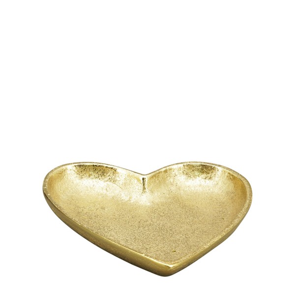 Schale Herz gold 17cm Alu