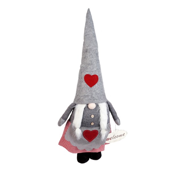 Wichtel &quot;Mila&quot;, 50cm, stehend, graue Filzmütze