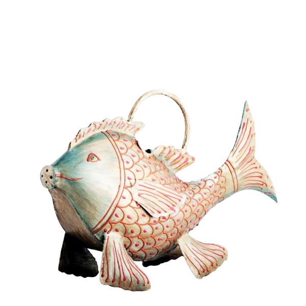 Gießkanne Fisch Metall Kanu 41cm