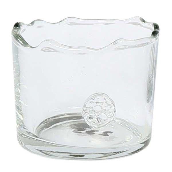Windlicht Glas Organic mit unregelmäßigem Rand und Button, 10cm, WMG Grünberger
