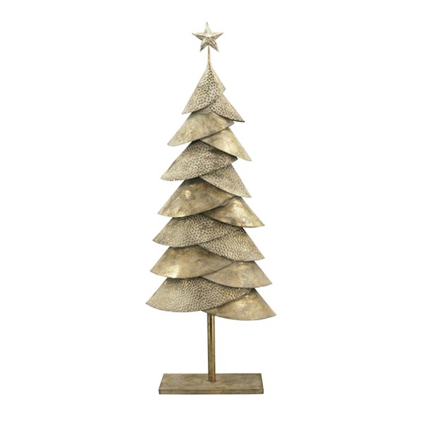Deko Baum Weihnachten, Tannenbaum Dore, gold antik/silber, 120cm, Metall