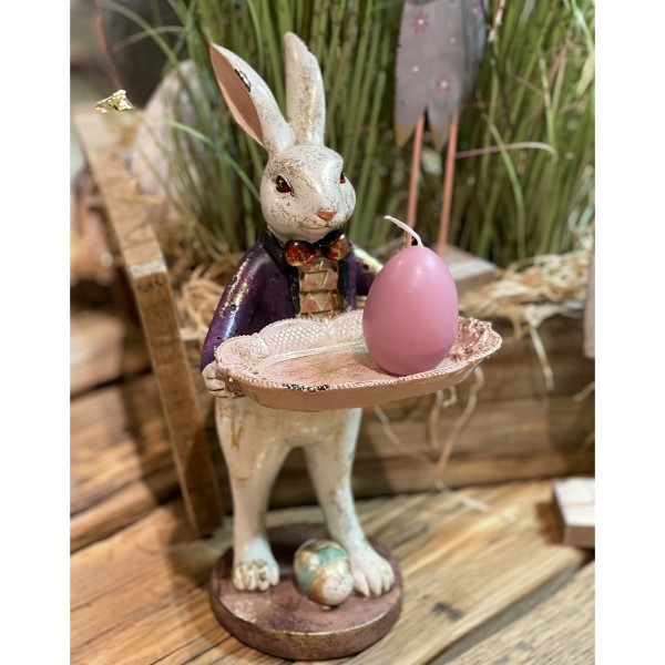 Deko Hase mit Schale, 30cm, Werner Voss