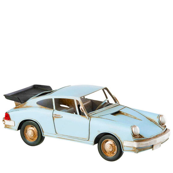 Deko Oldtimer Nostalgie, Porsche 911 Coupe blau, used look, Vintage-look, J-LINE