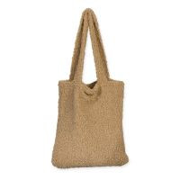 Teddytasche, Schultertasche, Shopper aus Teddyfell, natur