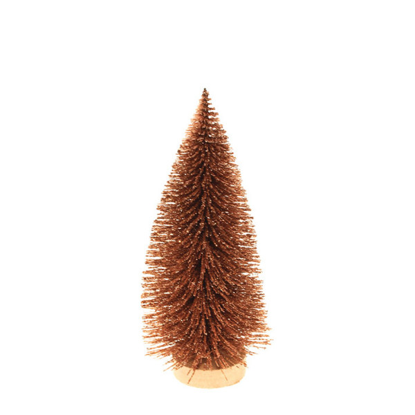 Deko Baum Kupfer, Tannenbaum rostbraun mit Glimmer, Pfeiffenputzer, 35cm
