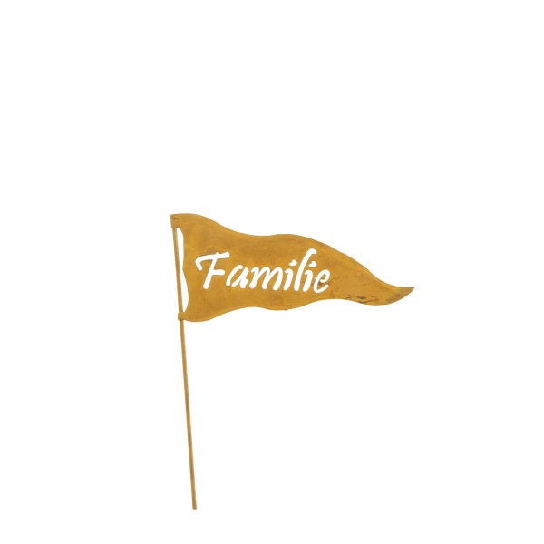 Fahne Schriftzug Familie 10x26cm Edelrost
