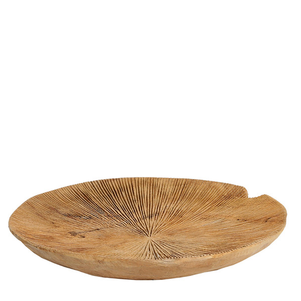 Holzschale Benoa Teak unfinish, rustikale Naturholzschale mit Maßerung, Ø40cm, WMG Grünberger