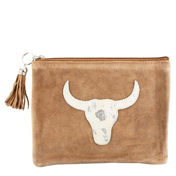 Etui Leder Stier silber mit Quaste 22cm, Mars &amp; More