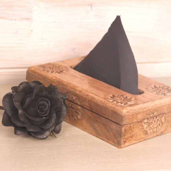 Kosmetikbox mit Edelweiß, 25x15cm, Holz