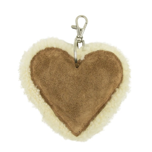 Schlüsselanhänger Herz Plüsch/Leder weiß 10cm Mars &amp; More