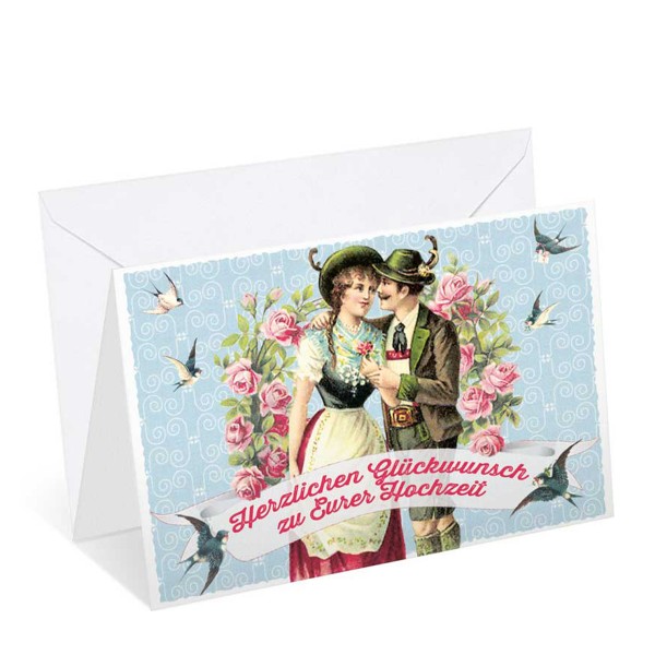 Bayerische Hochzeitskarte: Hochzeitsschwalberl
