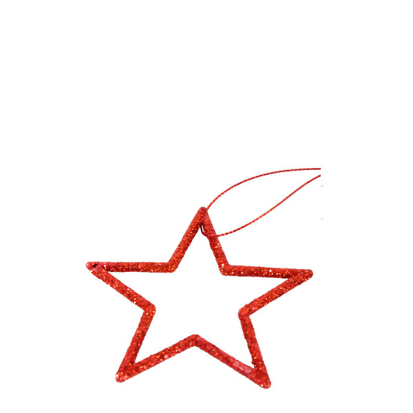 Deko Weihnachtssterne, Sterne Glimmer, rot, Ø7cm, 20 St/Btl, Hänger