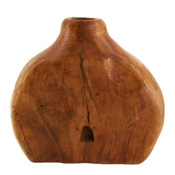 Naturholz Vase, Teak geölt, 24x22cm
