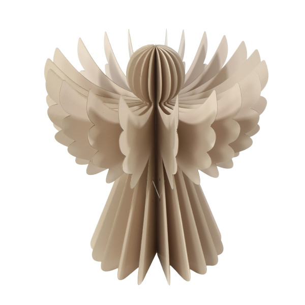 Deko Engel Papier, Papierengel taupe, Fächerengel, 15cm