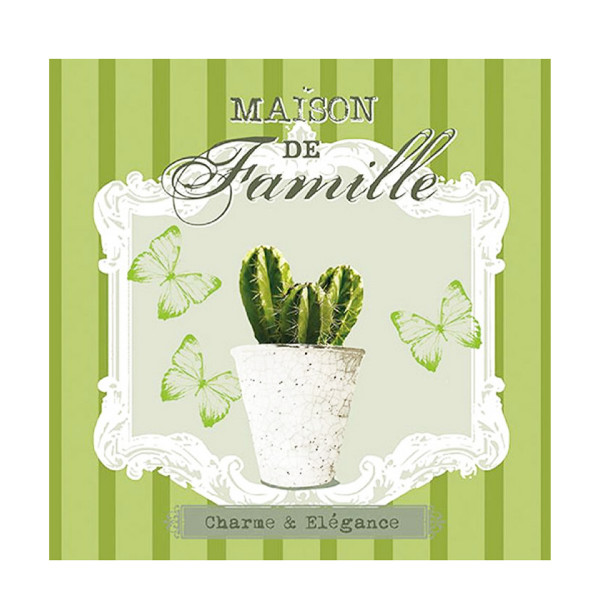 Ambiente Papierservietten Kaktus und Schmetterlinge, Cactus Charme, 33x33cm