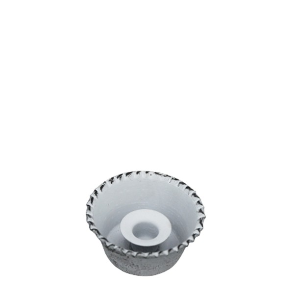 Kerzenhalter antik-weiß rund 8x4cm Metall
