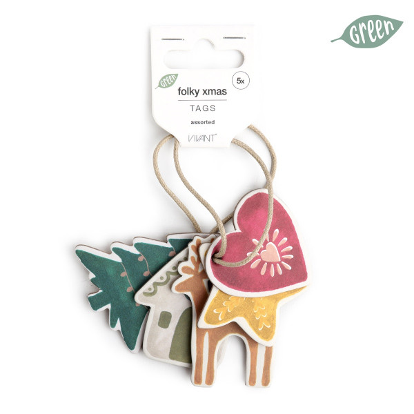 Vivant Geschenkanhänger FOLKY XMAS tags 5pcs